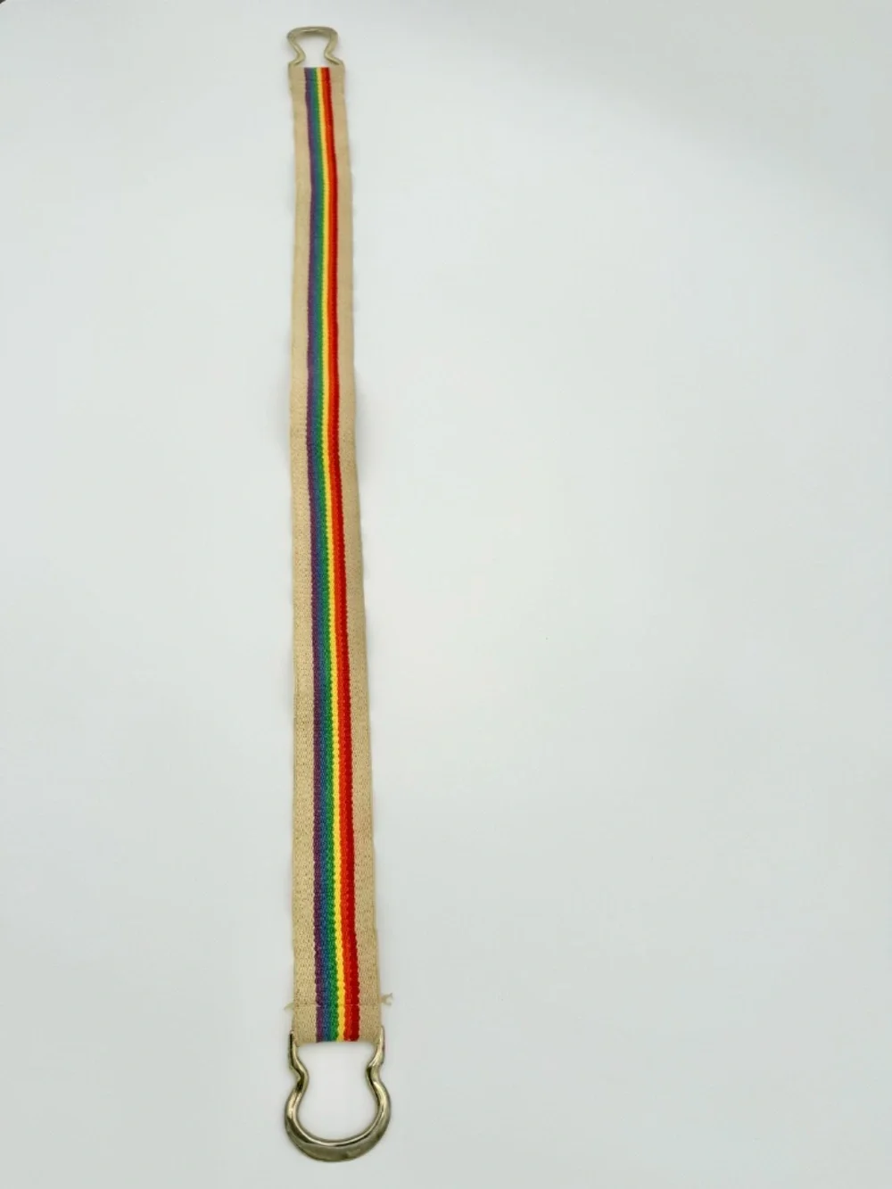 Vintage 1970s Rainbow Woven Elastic Belt
